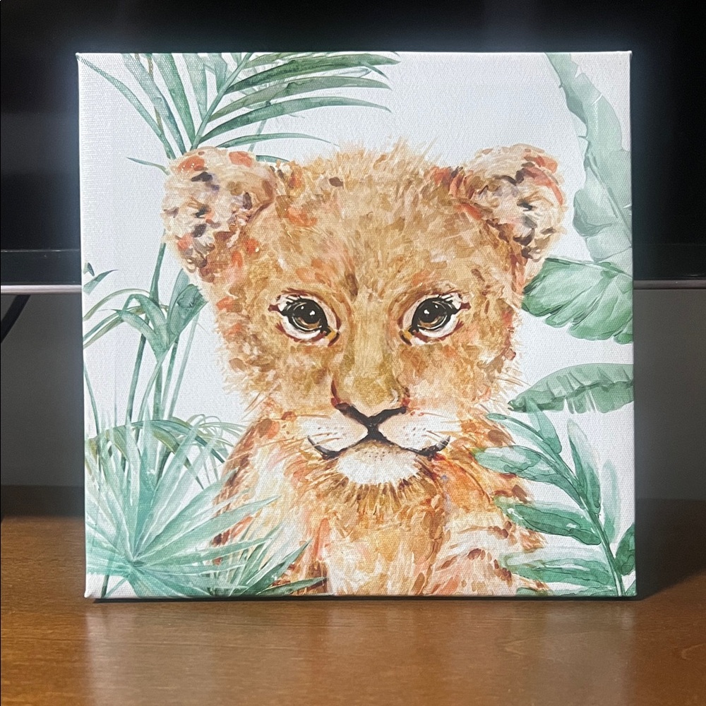 Lion Cub Wall Decor - Brown and Green